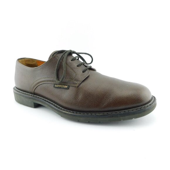 MEPHISTO Brown Pebble Leather Lace-up Oxford Shoes 10.5 main image 4